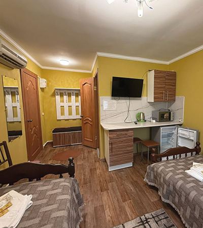 Двухместный номер Студия (третья) 18 м²  в отеле Турист, Луга - кухня